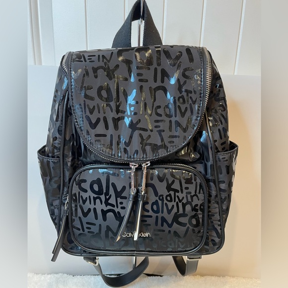 ?  NWT Calvin Klein Saddie Black Backpack